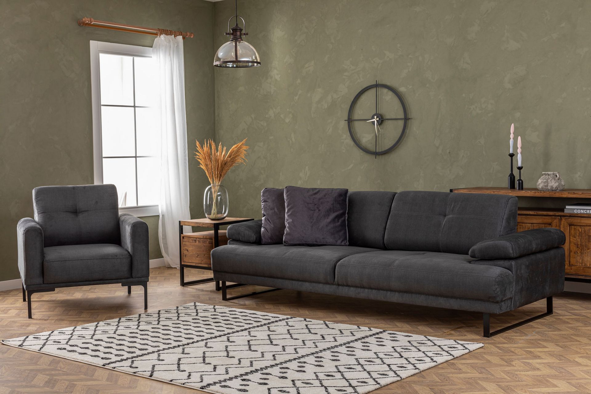 Kitimat Sofa 3-seters - Antrasitt - Møbler - Sofaer - Sofa 3 seter