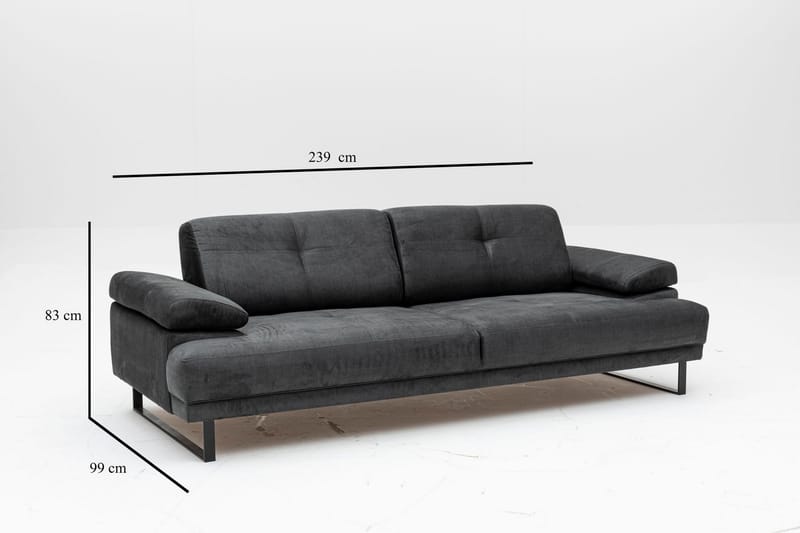 Kitimat Sofa 3-seters - Antrasitt - Møbler - Sofaer - Sofa 3 seter