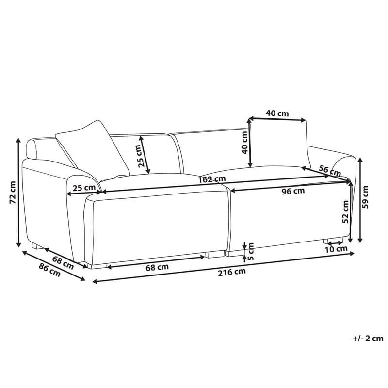 3-seters sofa Korio - Grå, svart - Møbler - Sofaer - Sofa 3 seter