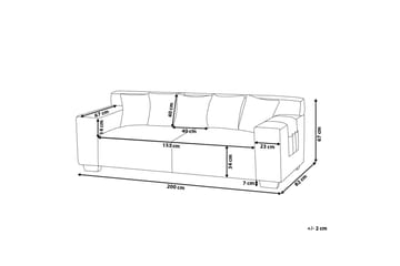 Lahall 3-seters Sofa - Lysegrå - Møbler - Sofaer - Sofa 3 seter