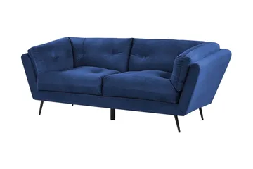 Lenvik 3-seters Sofa - Fløyel/Blå - Møbler - Sofaer - Sofa 3 seter
