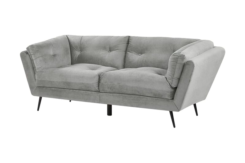 Lenvik 3-seters Sofa - Fløyel/Grå - Sofa 3 seter