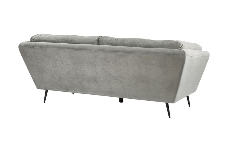 Lenvik 3-seters Sofa - Fløyel/Grå - Sofa 3 seter