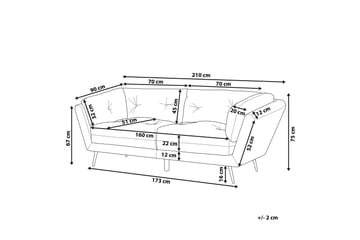 Lenvik 3-seters Sofa - Fløyel/Grå - Møbler - Sofaer - Sofa 3 seter