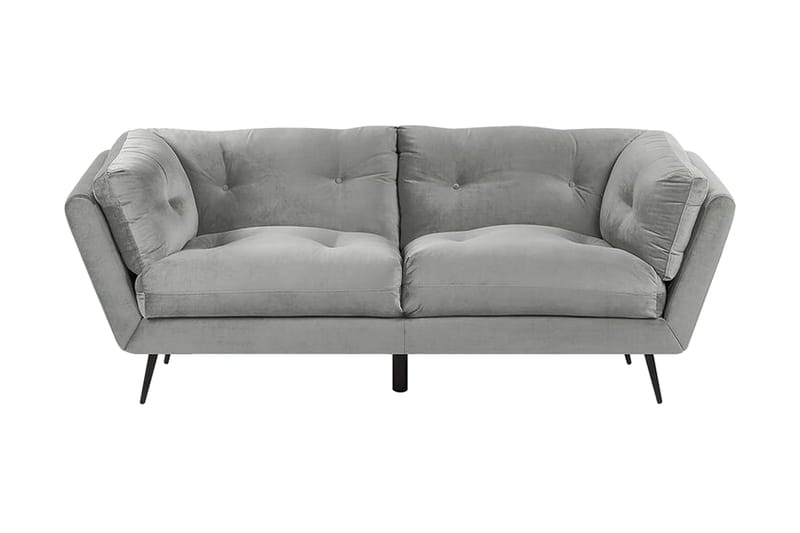 Lenvik 3-seters Sofa - Fløyel/Grå - Sofa 3 seter