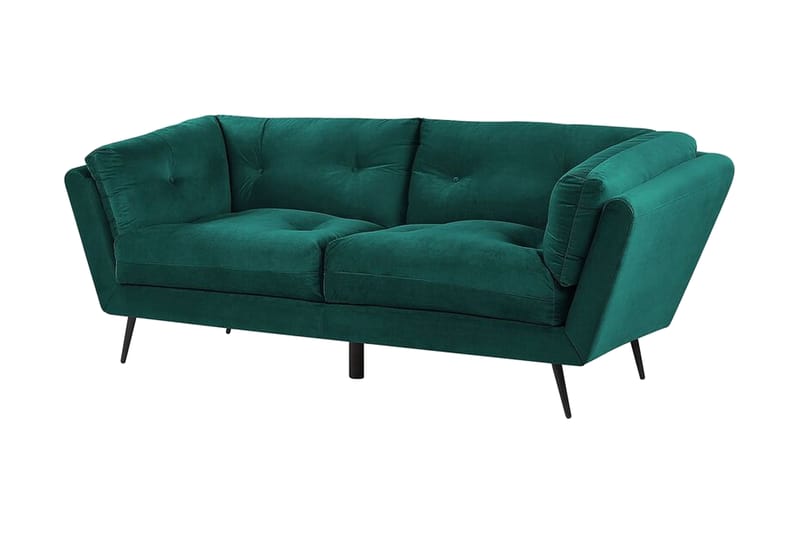 Lenvik 3-seters Sofa - Fløyel/Grønn - Sofa 3 seter