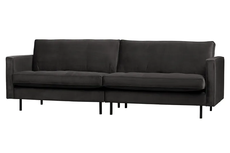 Lissbon 3-seter Fløyelssofa 275 cm - Grå - Møbler - Sofaer - Sofa 3 seter