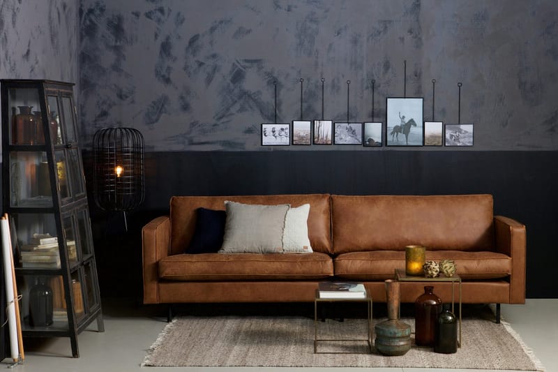Lissbon 3-seter Sofa 275 cm i Lær - Konjakk - Møbler - Sofaer - Sofa 3 seter