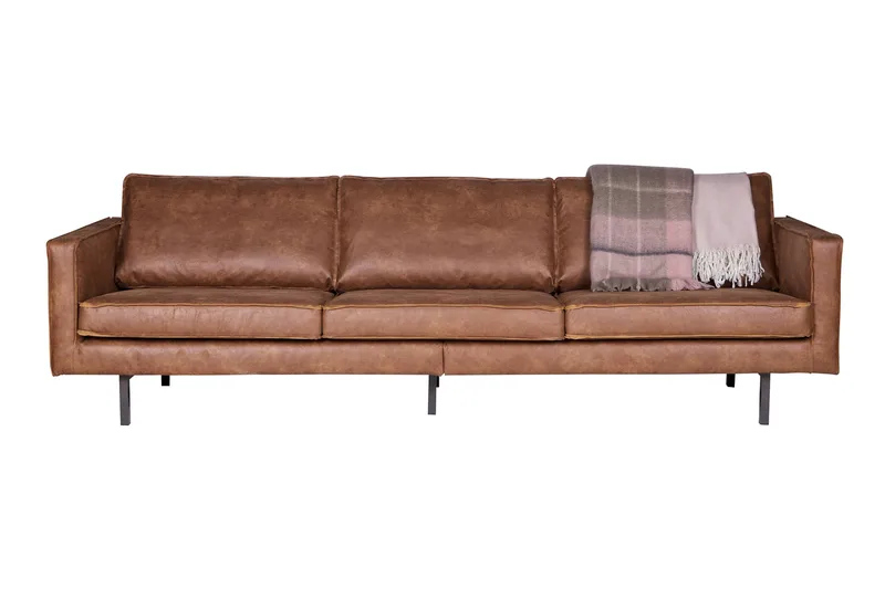 Lissbon 3-seter Sofa 277 cm i Kunstlær, Konjakk