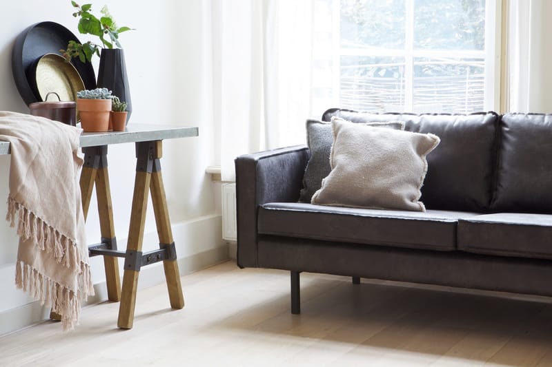 Lissbon 3-seter Sofa 277 cm i Lær - Antrasitt - Møbler - Sofaer - Sofa 3 seter