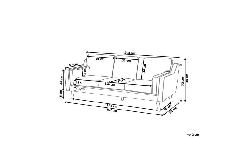 Lokka Sofa 3-seter - Grønn - Sofa 3 seter