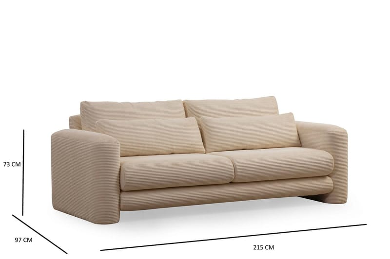 Makhan Sofa 3-seter - Beige - Møbler - Sofaer - Sofa 3 seter