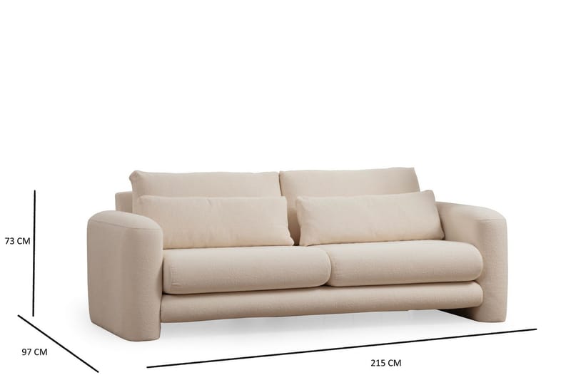 Makhan Sofa 3-seter - Lys beige - Møbler - Sofaer - Sofa 3 seter