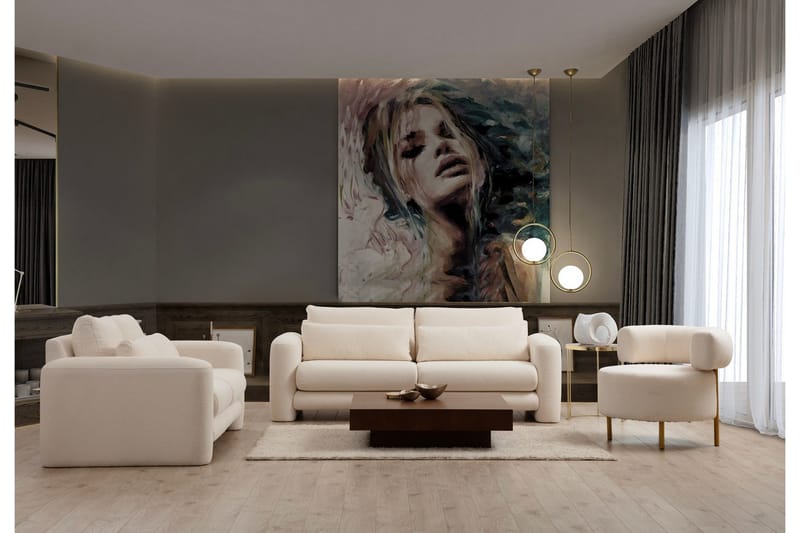 Makhan Sofa 3-seter - Lys beige - Møbler - Sofaer - Sofa 3 seter