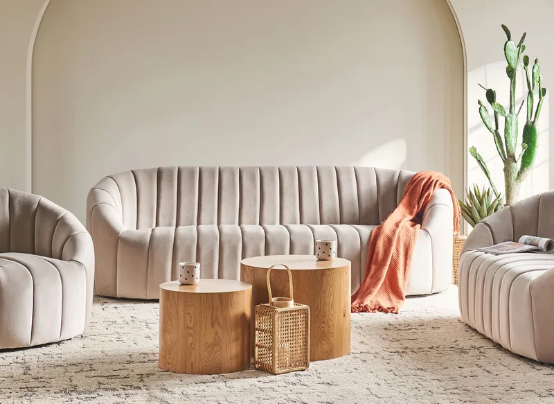 3-seters sofa Malung - Beige - Møbler - Sofaer - Fløyel sofaer