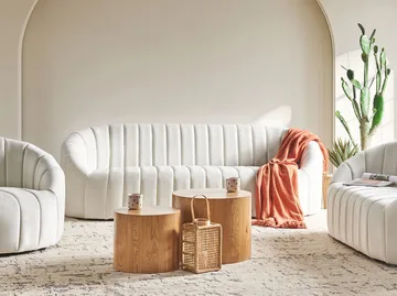 3-seters sofa Malung - Off-White - Møbler - Sofaer - Fløyel sofaer