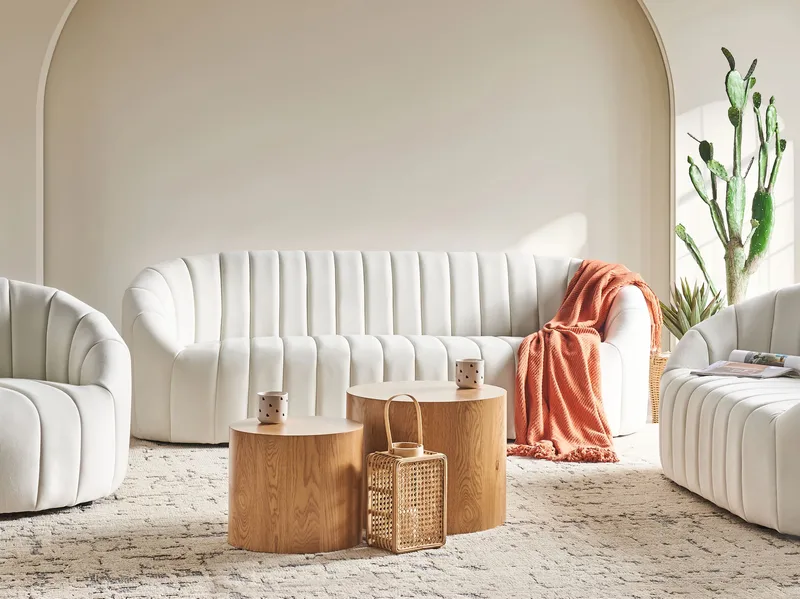 3-seters sofa Malung - Off-White - Møbler - Sofaer - Fløyel sofaer