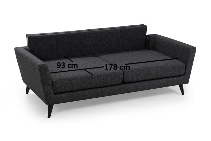 Mangia 3-Seter Sofa - Grå - Møbler - Sofaer - Sofa 3 seter