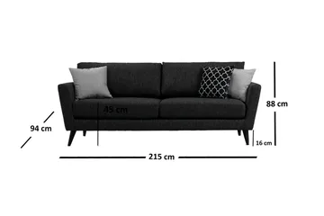 Mangia 3-Seter Sofa - Grå - Møbler - Sofaer - Sovesofaer - 3 seters sovesofa