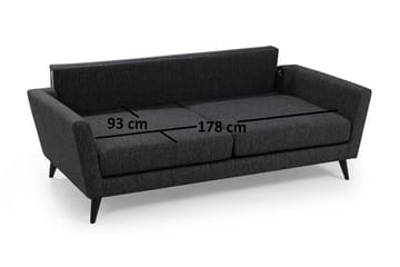 Mangia 3-seter Sovesofa 93x178 cm i Stoff - Antrasitt - Møbler - Sofaer - Sovesofaer - 3 seters sovesofa
