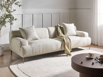 3-seters sofa Matila i bouclé - Hvit - Møbler - Sofaer - Sofa 3 seter