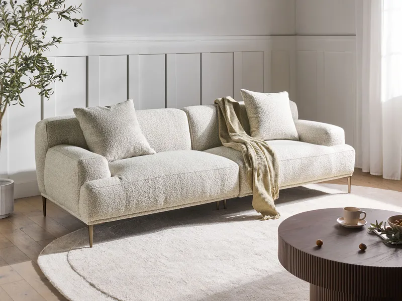 3-seters sofa Matila i bouclé - Hvit - Møbler - Sofaer - Sofa 3 seter