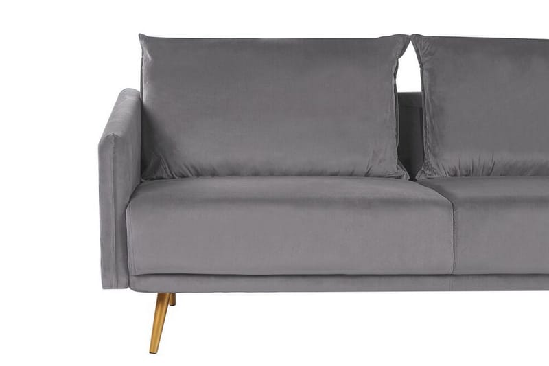 Maurana 3-seter Fløyelssofa med Metallben - Grå - Møbler - Sofaer - Sofa 3 seter