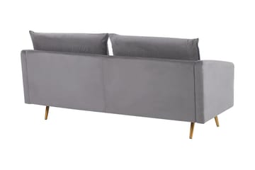 Maurana 3-seter Fløyelssofa med Metallben - Grå - Møbler - Sofaer - Sofa 3 seter