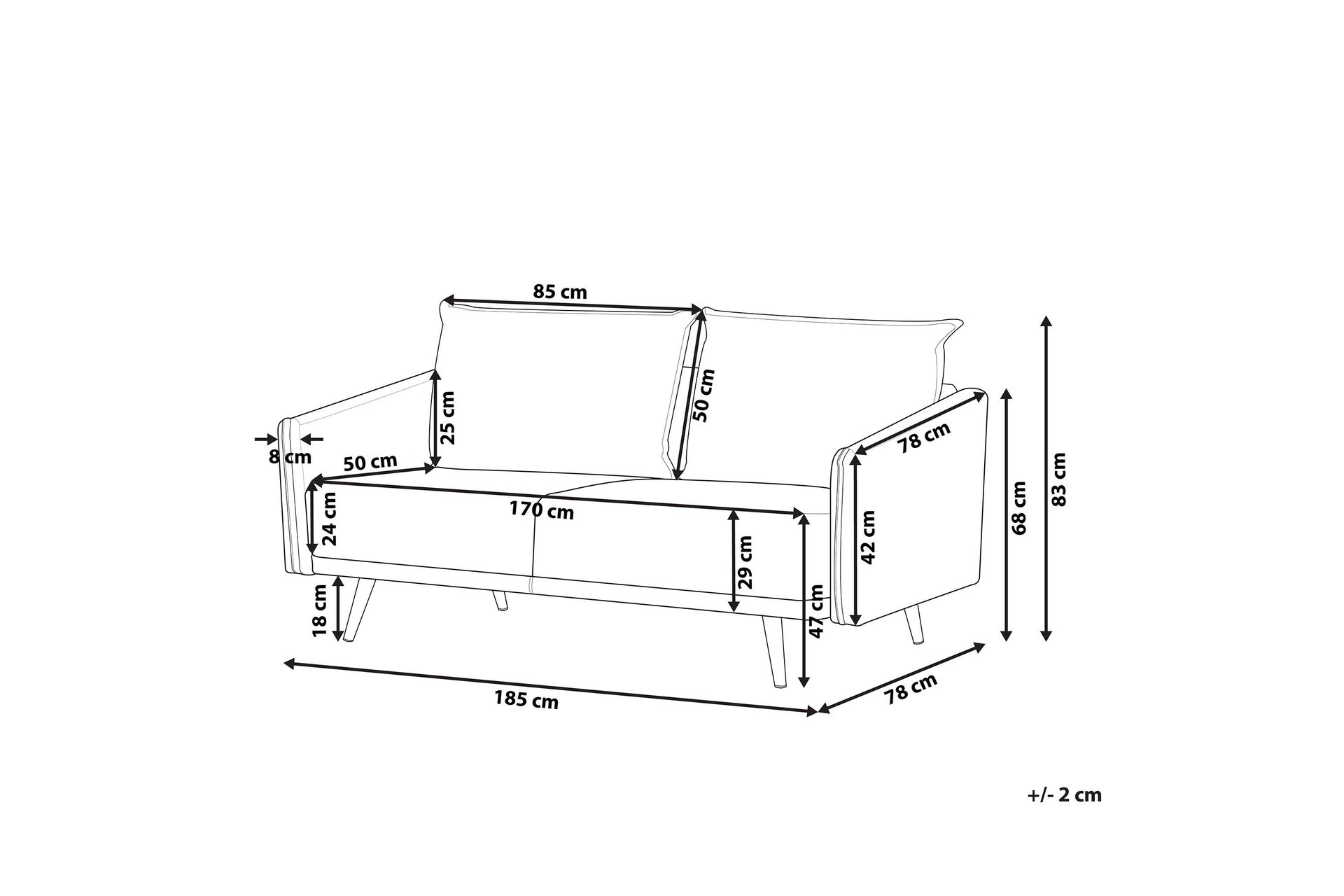 Maurana 3-seters Sofa - Fløyel/Marineblå - Møbler - Sofaer - Sofa 3 seter