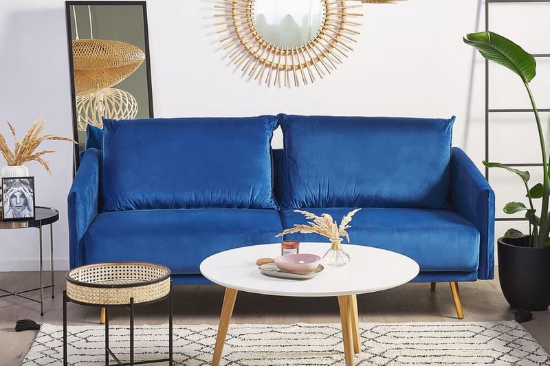 Maurana 3-seters Sofa - Fløyel/Marineblå - Møbler - Sofaer - Sofa 3 seter