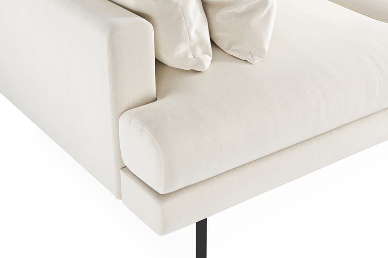 Menard 3-seters Dyp Fløyelssofa 205 cm bred - Kremhvit - Møbler - Sofaer - Sofa 3 seter