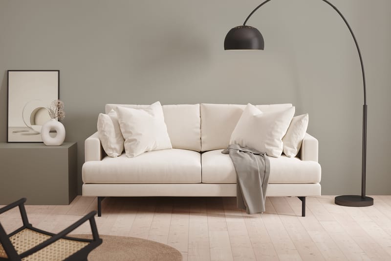 Menard 3-seters Dyp Fløyelssofa 205 cm bred - Kremhvit - Møbler - Sofaer - Sofa 3 seter