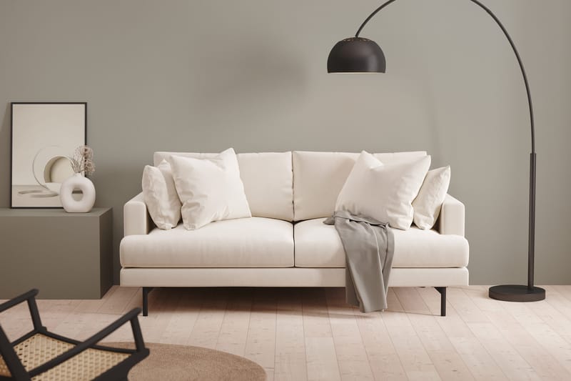 Menard 3-seters Dyp Fløyelssofa - Kremhvit - Møbler - Sofaer - Sofa 3 seter