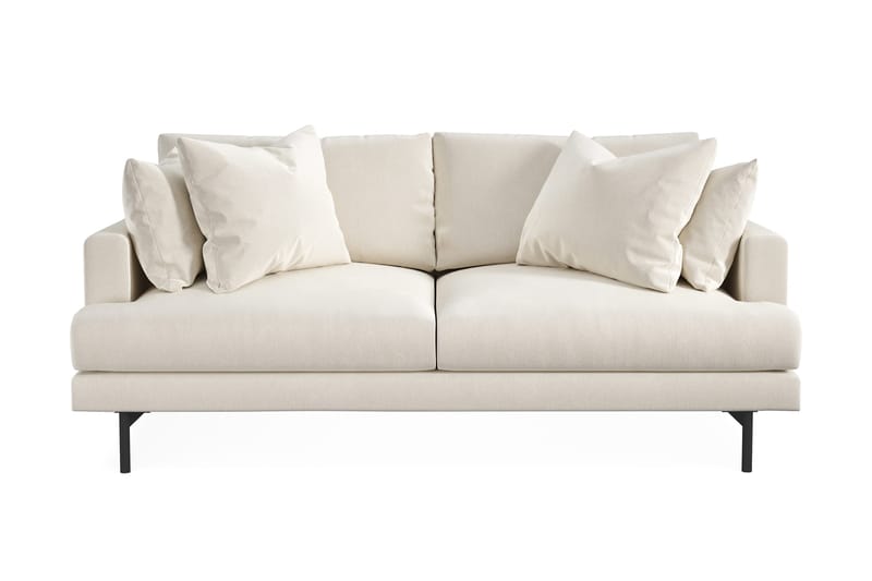 Menard 3-seters Dyp Fløyelssofa - Kremhvit - Møbler - Sofaer - Sofa 3 seter