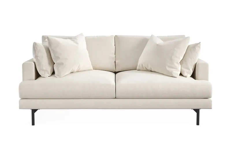 Menard 3-seters Dyp Fløyelssofa - Kremhvit - Møbler - Sofaer - Sofa 3 seter