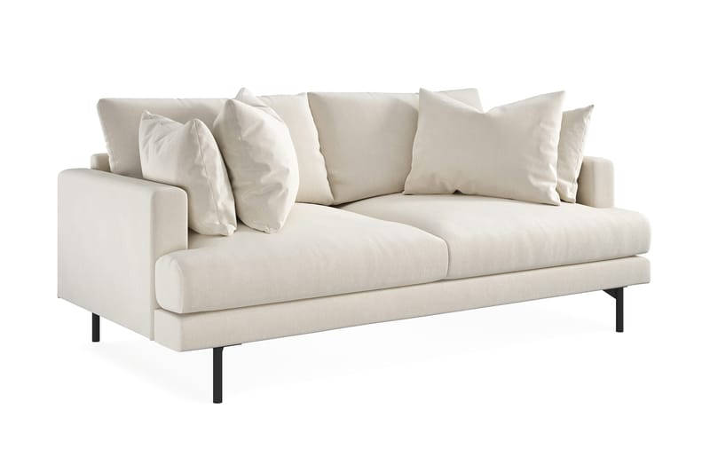 Menard 3-seters Dyp Fløyelssofa - Kremhvit - Møbler - Sofaer - Sofa 3 seter