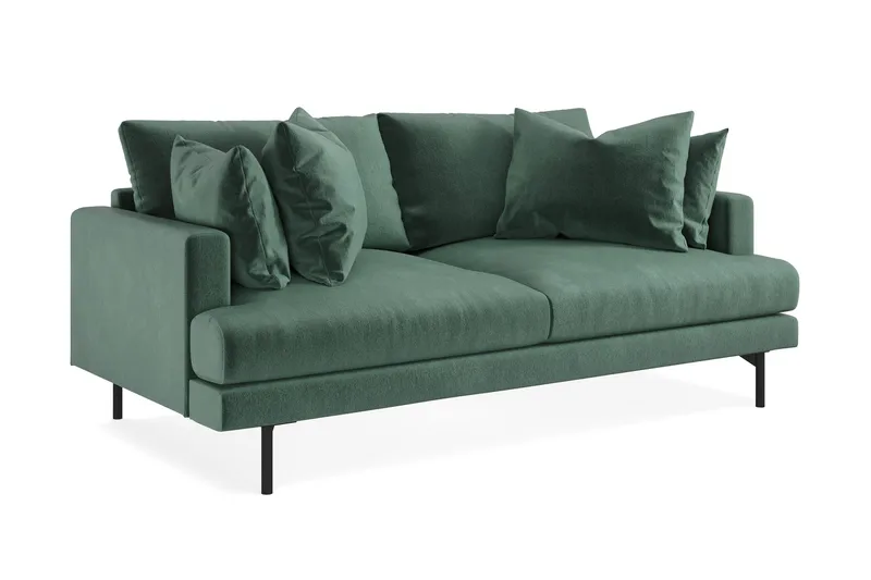 Menard 3-seters Dyp Fløyelssofa - Mørk grønn - Møbler - Sofaer - Sofa 3 seter