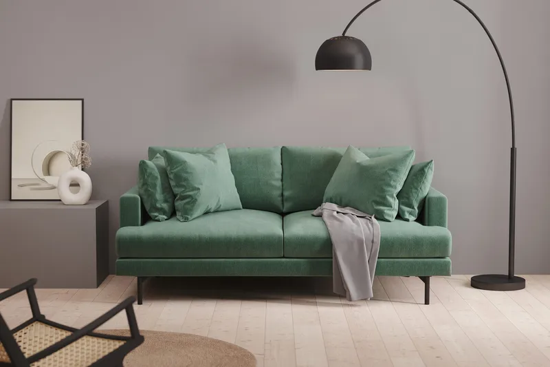 Menard 3-seters Dyp Fløyelssofa - Mørk grønn - Møbler - Sofaer - Sofa 3 seter