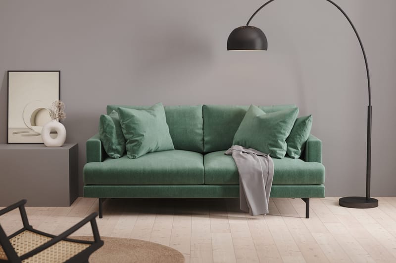 Menard 3-seters Dyp Fløyelssofa - Mørk grønn - Møbler - Sofaer - Sofa 3 seter