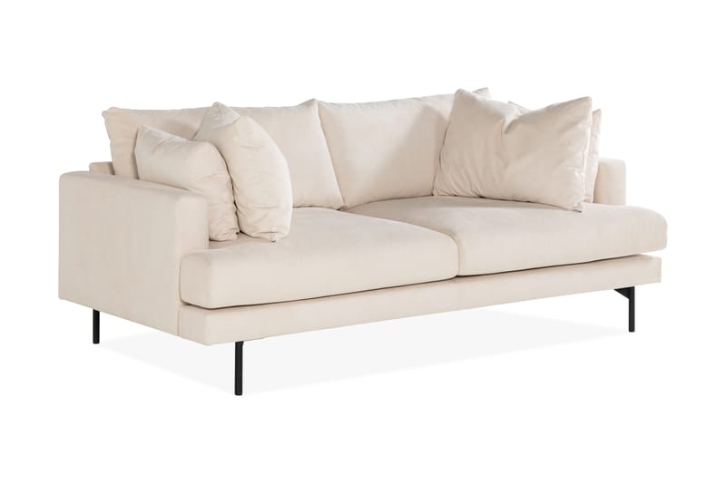 Menard 3-seters Dyp Manchestersofa 205 cm bred - Beige - Møbler - Sofaer - Sofa 3 seter