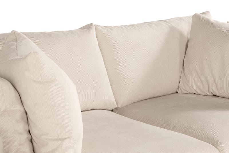 Menard 3-seters Dyp Manchestersofa 205 cm bred - Beige - Møbler - Sofaer - Sofa 3 seter