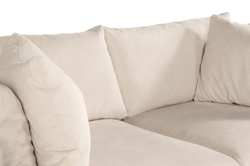 Menard 3-seters Dyp Manchestersofa - Beige - Møbler - Sofaer - Sofa 3 seter