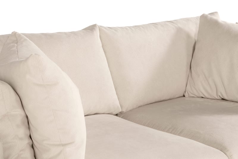 Menard 3-seters Dyp Manchestersofa - Beige - Møbler - Sofaer - Sofa 3 seter
