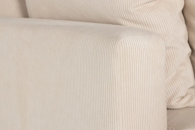 Menard 3-seters Dyp Manchestersofa - Beige - Møbler - Sofaer - Sofa 3 seter