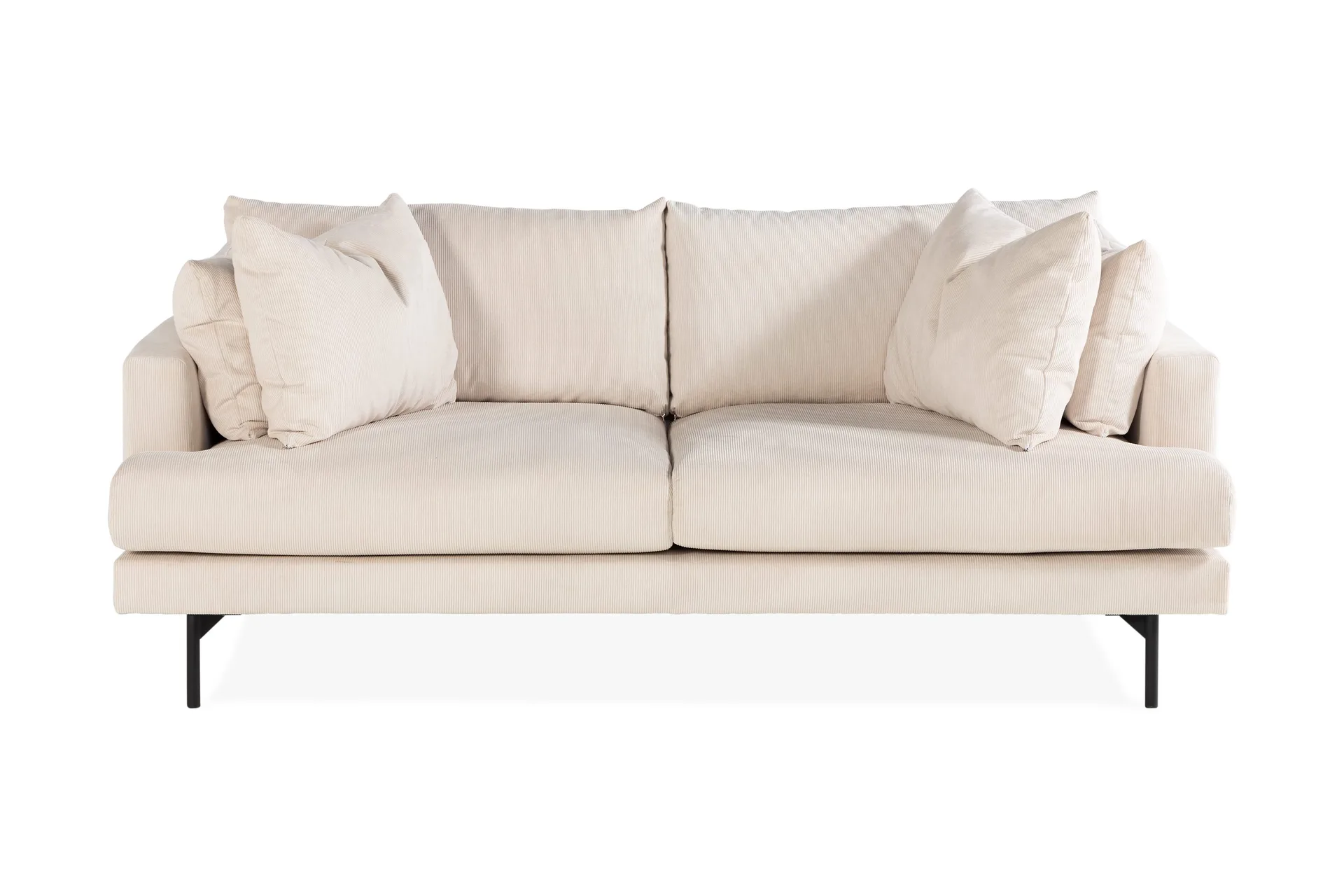 Menard 3-seters Dyp Manchestersofa - Beige