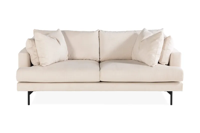 Menard 3-seters Dyp Manchestersofa - Beige - Møbler - Sofaer - Sofa 3 seter