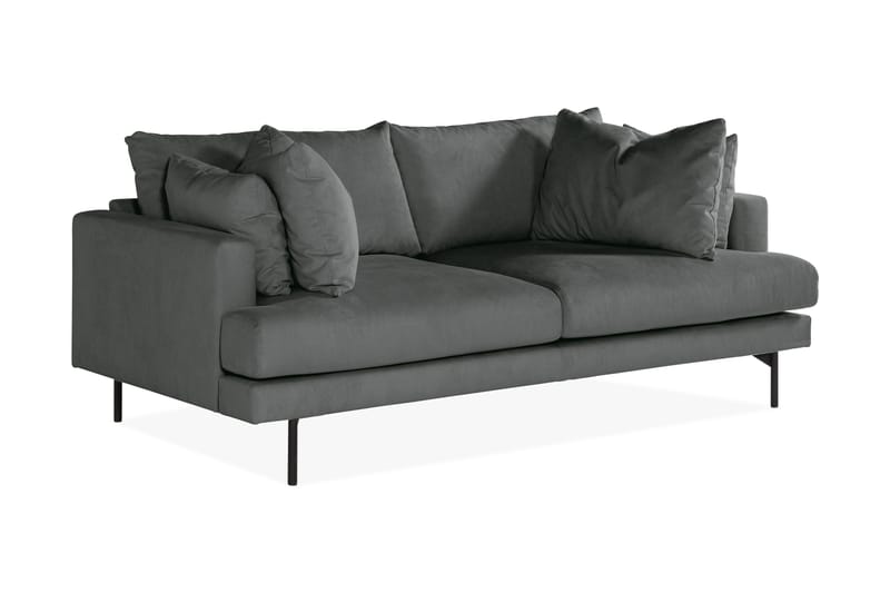 Menard 3-seters Dyp Manchestersofa - Grå - Møbler - Sofaer - Sofa 3 seter