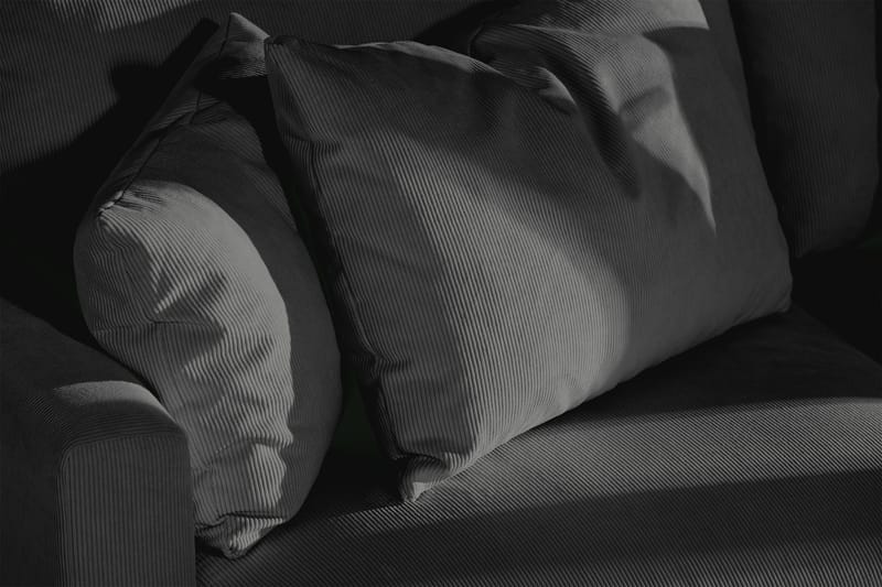 Menard 3-seters Dyp Manchestersofa - Grå - Møbler - Sofaer - Sofa 3 seter