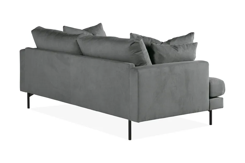 Menard 3-seters Dyp Manchestersofa - Grå - Møbler - Sofaer - Sofa 3 seter