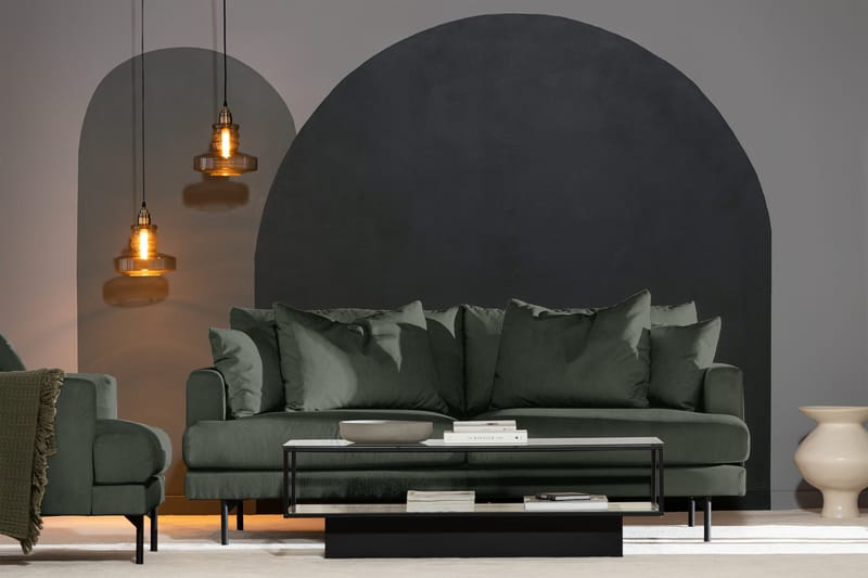 Menard 3-seters Dyp Manchestersofa - Grønn - Møbler - Sofaer - Sofa 3 seter